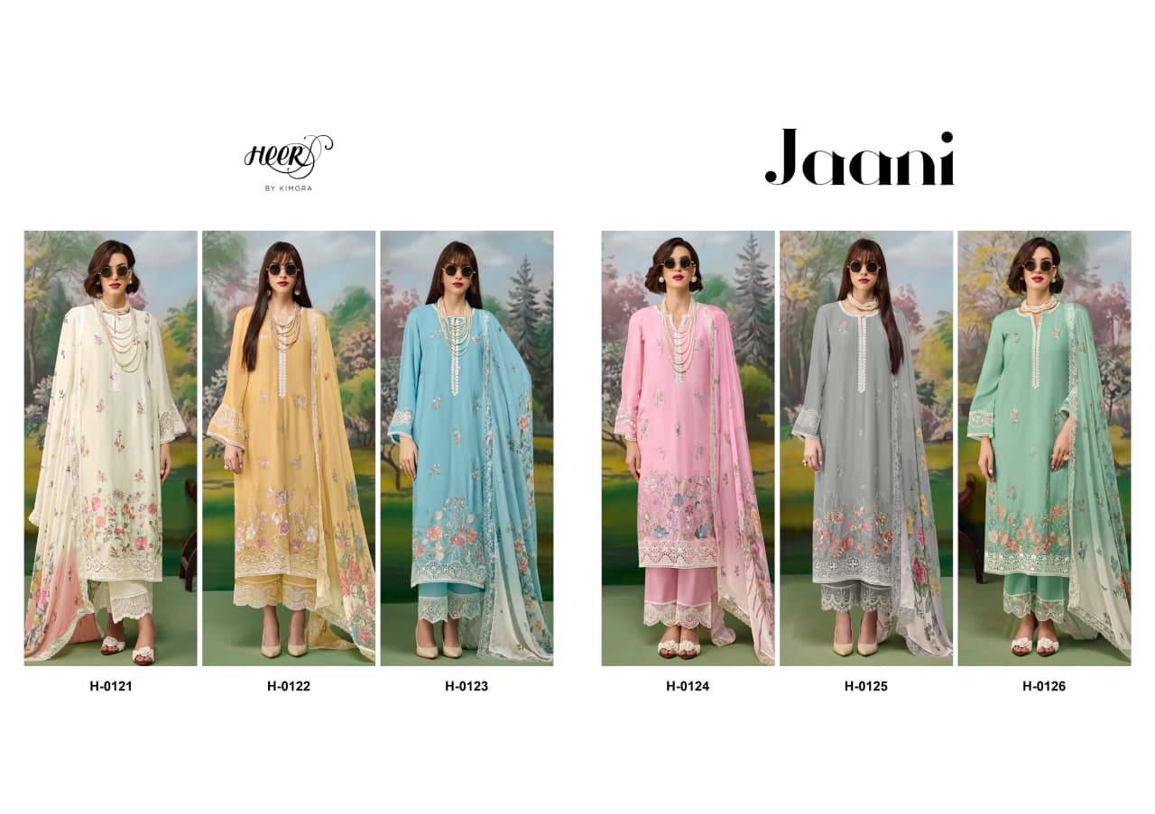 Jaani By Kimora suit 0121 to 0126 Series Stylish Beautiful Colourful Pure Muslin Dresses At Wholesale Price